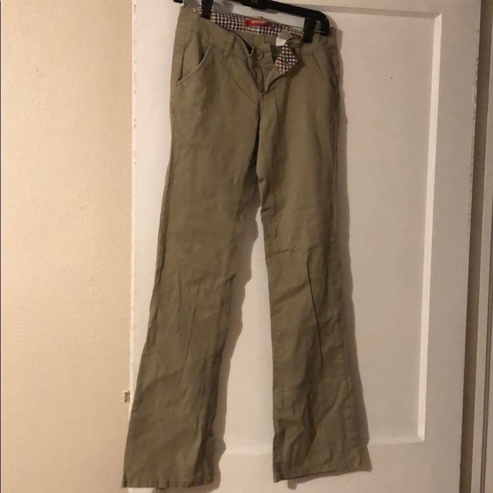 Khaki flared work pants